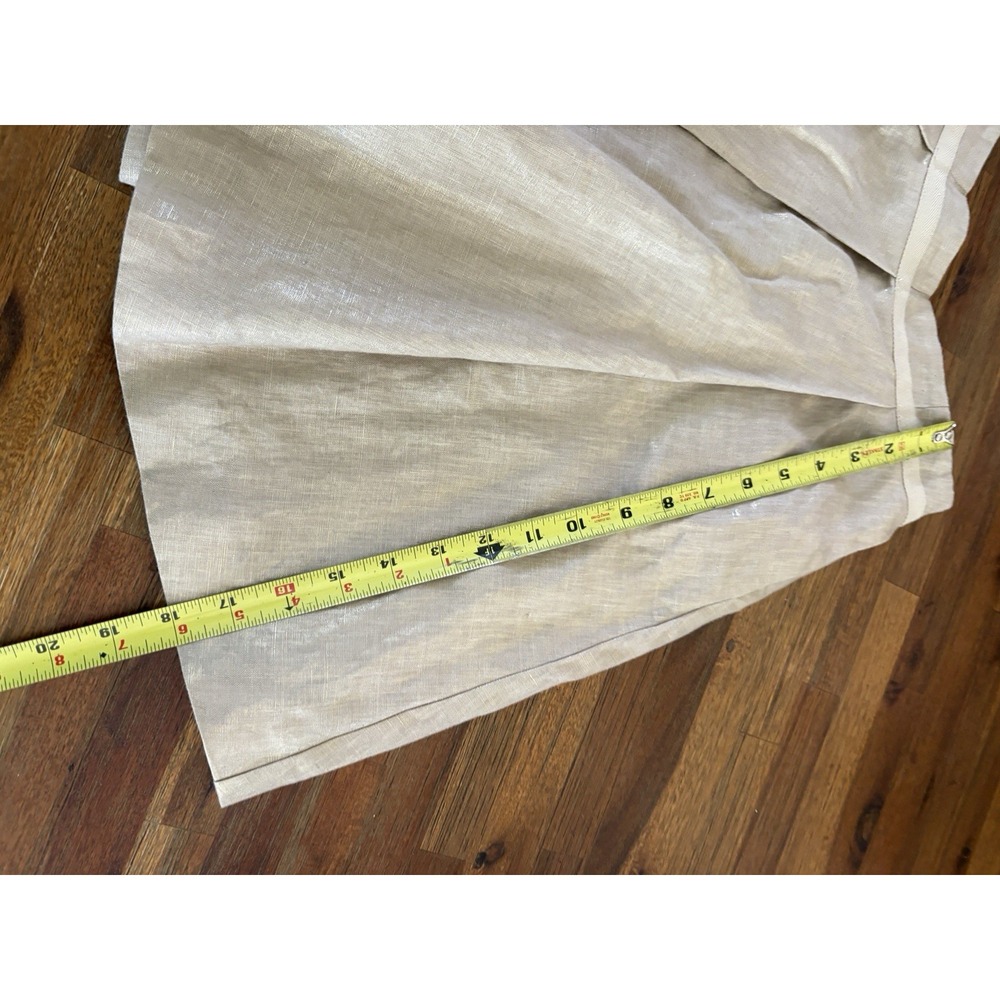 SEE BY CHLOE Linen Skirt SIZE 2 /36 Beige With Gold Thread Sparkle Pleated Mini - Picture 10 of 16